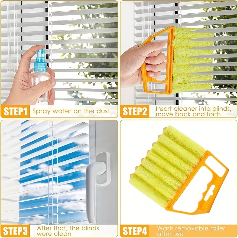 1pc Washable Window Cleaning Brushes - With Microfibers - For Effortless Dust Collection and Blinds Cleaning