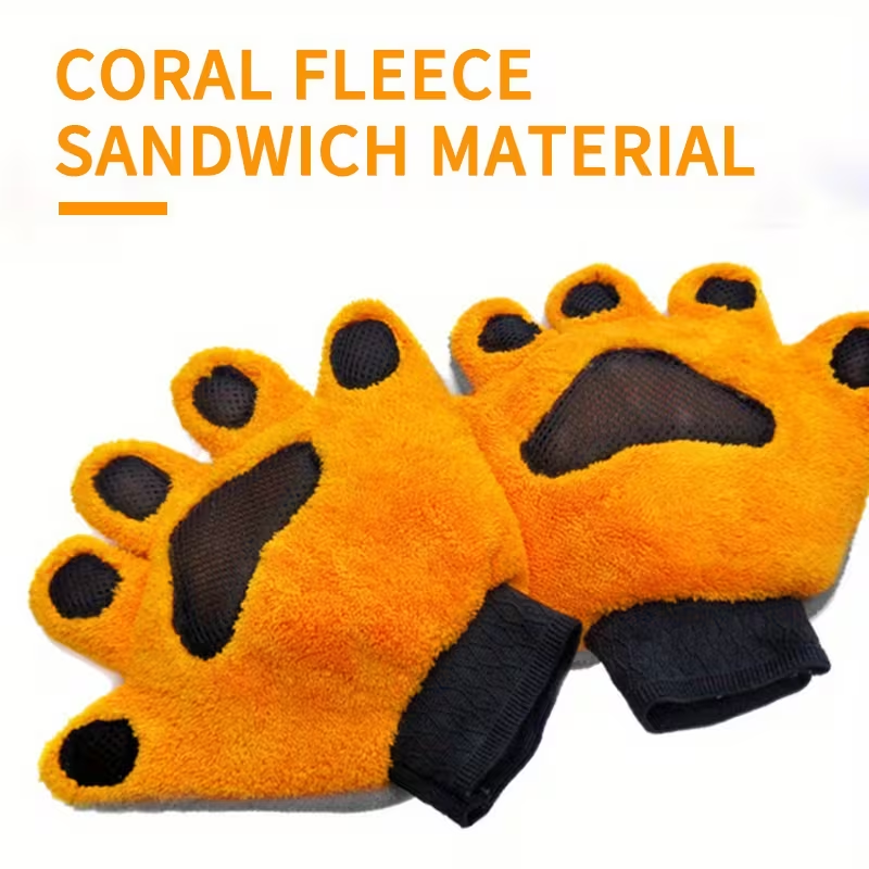 Microfiber Car Washing Gloves | Five-Finger Corded Soft Thickened Double-Sided for Detail Car Care