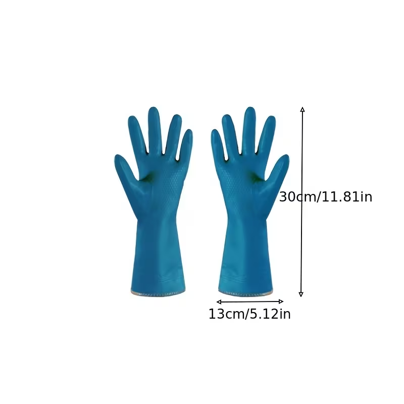 4pairs Rubber Gloves Kitchen Dishwashing Gloves Thick -lined Washing Clothes Gloves Winter Household Cleaning Gloves Do Housework Hand Protection Cover Cleaning Tools