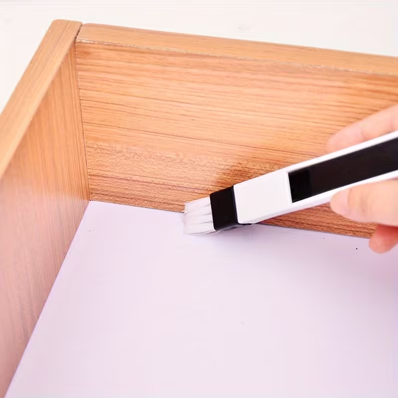 Window Groove Brush with Dustpan & Crevice Tool - Ergonomic Handle with Durable Design - Heavy-Duty Plastic Cleaning Brush for Efficient Dirt Removal from Window Frames, Sills, Multi-Functional Window, Air Conditioner, Kitchen