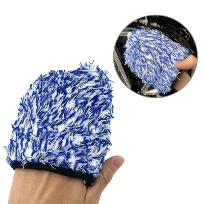 Car Wheel Brush Glove, Wheel Detail Cleaning Microfiber Coral Long Plush Chenille Car Wash Glove