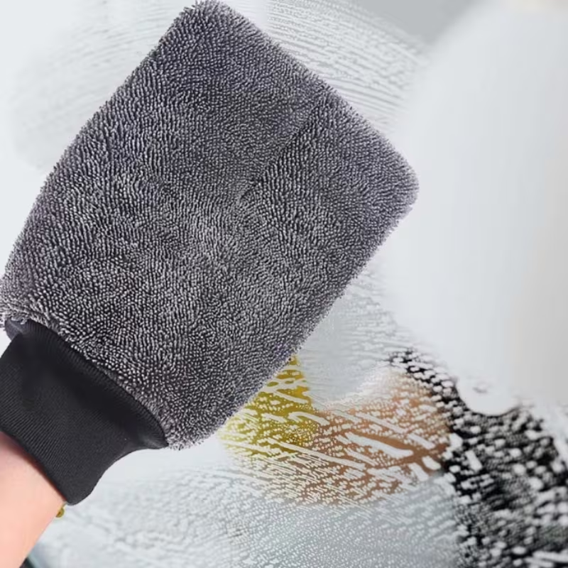 Cleaning gloves suitable for car wash glass, elastic cuffs, reusable and washable
