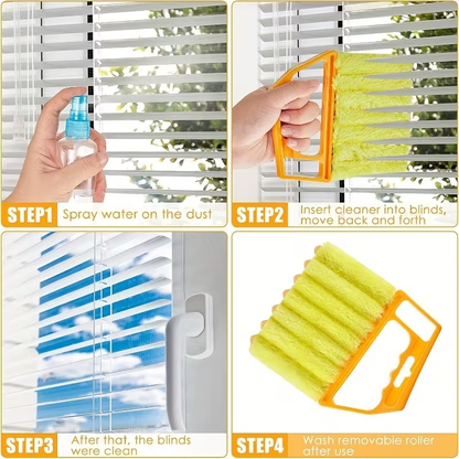 1pc Washable Window Cleaning Brushes - With Microfibers - For Effortless Dust Collection and Blinds Cleaning
