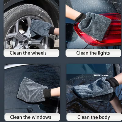 Cleaning gloves suitable for car wash glass, elastic cuffs, reusable and washable
