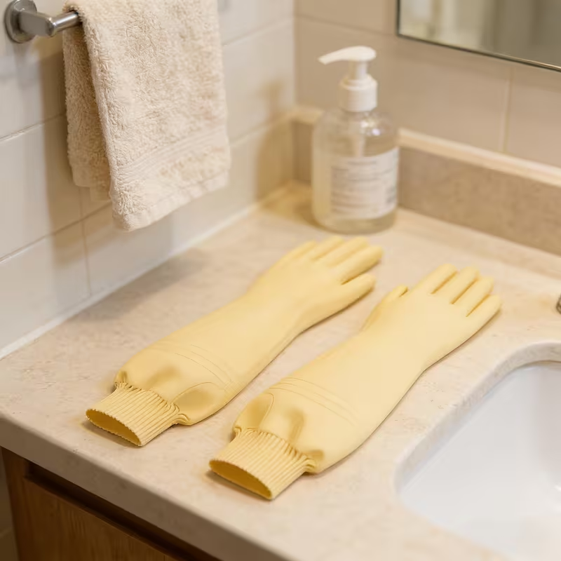 Thick Dishwashing Cleaning Gloves | PVC Material, Warm, Waterproof, Reusable, Suitable for Home, Kitchen, Bathroom, and Outdoor Use