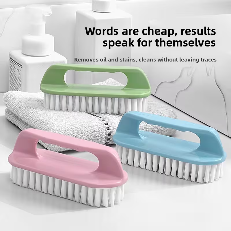 2pcs Multi-Function Household Brushes | Plastic Laundry and Washbasin Brushes, Uncharged Operation