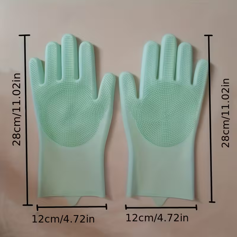 Multi-Functional Dishwashing Gloves - Reusable,, Suitable for Kitchen, Bathroom, And Patio | Durable, Hygienic, Non-Slip Design with Cleaning Bristles, These Pink Plush-Lined Dishwashing Gloves Are Essential for High-Intensity Dishwashing