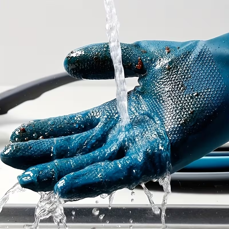 Warm-Lined Kitchen Gloves for Dishwashing - 2 Pairs Household Laundry Gloves for Autumn and Winter