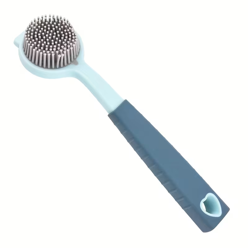 Durable PP long-handled cleaning brush - soft silicone bristles