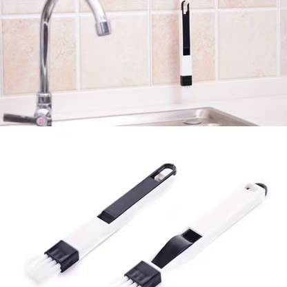 Window Groove Brush with Dustpan & Crevice Tool - Ergonomic Handle with Durable Design - Heavy-Duty Plastic Cleaning Brush for Efficient Dirt Removal from Window Frames, Sills, Multi-Functional Window, Air Conditioner, Kitchen