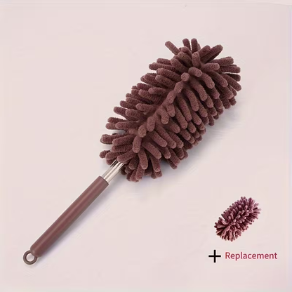 Set of 2 - Microfiber Cleaning Tool - Flexible and Adjustable Mini Car Dusting Brushes - Made of Polyester Fiber - For Household and Vehicle Interior Maintenance