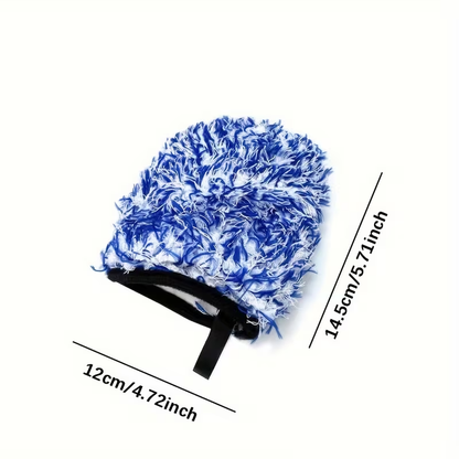Car Wheel Brush Glove, Wheel Detail Cleaning Microfiber Coral Long Plush Chenille Car Wash Glove