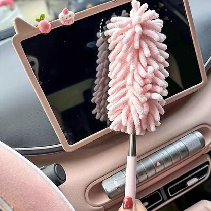 Set of 2 - Microfiber Cleaning Tool - Flexible and Adjustable Mini Car Dusting Brushes - Made of Polyester Fiber - For Household and Vehicle Interior Maintenance