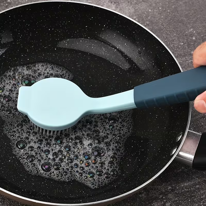Durable PP long-handled cleaning brush - soft silicone bristles