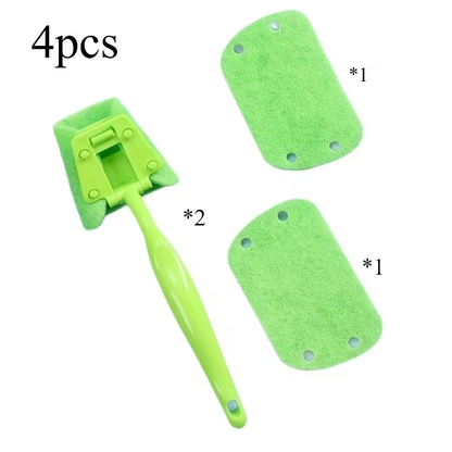 Non-Scratch Sponge Dish Brush with Ergonomic Handle | Durable Plastic Kitchen Cleaning Brush for Dishes, Plates, Bowls, Green Sink Scrub Brush