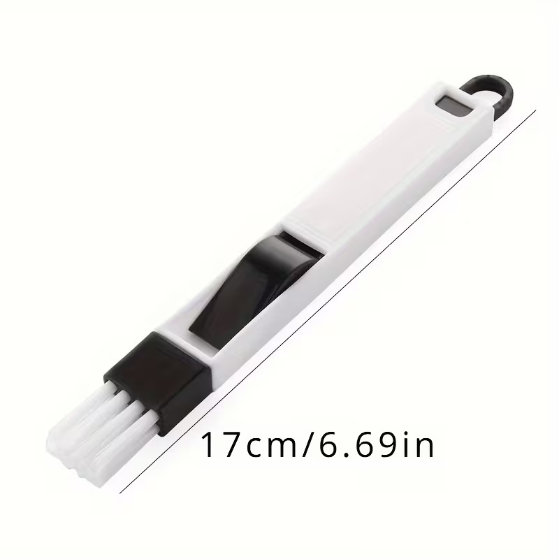 Window Groove Brush with Dustpan & Crevice Tool - Ergonomic Handle with Durable Design - Heavy-Duty Plastic Cleaning Brush for Efficient Dirt Removal from Window Frames, Sills, Multi-Functional Window, Air Conditioner, Kitchen
