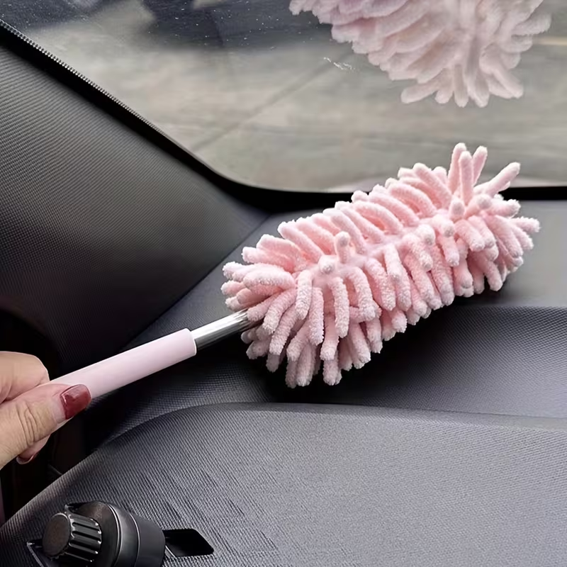 Set of 2 - Microfiber Cleaning Tool - Flexible and Adjustable Mini Car Dusting Brushes - Made of Polyester Fiber - For Household and Vehicle Interior Maintenance