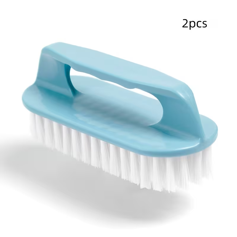 2pcs Multi-Function Household Brushes | Plastic Laundry and Washbasin Brushes, Uncharged Operation