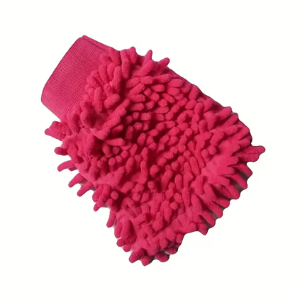 A Pair of Versatile Chenille Cleaning Gloves That Are Absorbent And Dust-Resistant, Featuring Plush on Both Sides, Ideal for Washing Cars, Cleaning Glass, And Household Chores