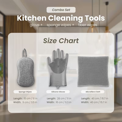 Car Cleaning Kit - Silicone Gloves, Double Sided Microfiber Sponge and Car Wash Towels, Car Deep Cleaning, Tableware, Tabletop, Bathroom, Etc., Car Cleaning, Car Repair, Car Supplies(excluding Liquids)