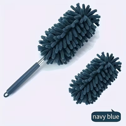 Set of 2 - Microfiber Cleaning Tool - Flexible and Adjustable Mini Car Dusting Brushes - Made of Polyester Fiber - For Household and Vehicle Interior Maintenance
