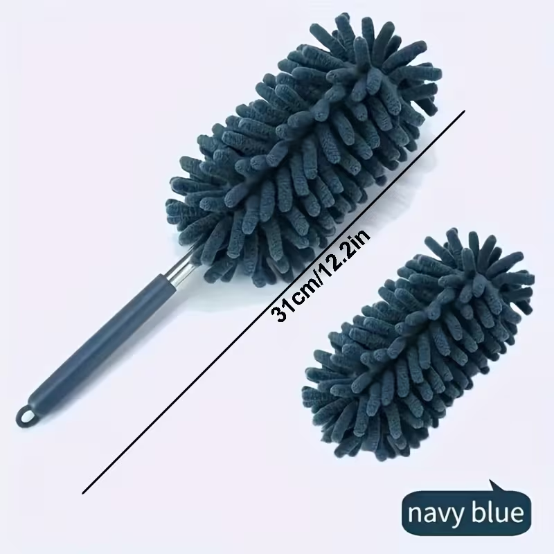 Set of 2 - Microfiber Cleaning Tool - Flexible and Adjustable Mini Car Dusting Brushes - Made of Polyester Fiber - For Household and Vehicle Interior Maintenance