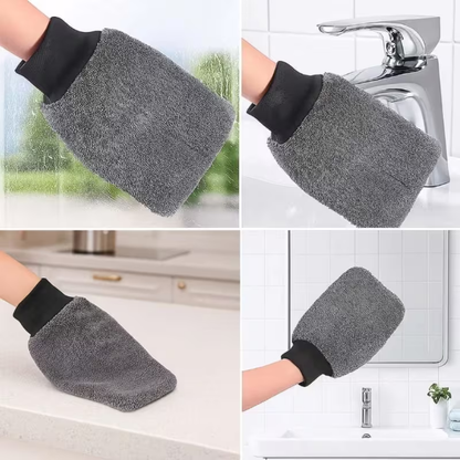 Cleaning gloves suitable for car wash glass, elastic cuffs, reusable and washable