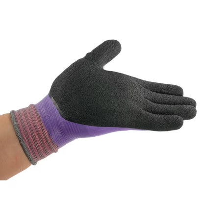 Purple Rose Gloves - Thickened Dishwashing & Cleaning Gloves for Women and Men, All-Season Use in Kitchen or Bathroom, Indoor/Outdoor Compatible with Black Accents