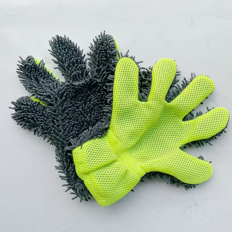 2pcs Heavy-Duty Large Thickened Car Wash Gloves Compatible for Auto Detailing, Scratch-Resistant Microfiber with -Tear, Cleaning Gloves Suitable for Household, Car, Motorcycle,, RV,, Floors, - Machine Washable