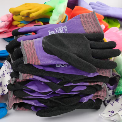 Purple Rose Gloves - Thickened Dishwashing & Cleaning Gloves for Women and Men, All-Season Use in Kitchen or Bathroom, Indoor/Outdoor Compatible with Black Accents
